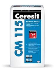 Белый клей для мрамора и мозаики CERESIT CM 115, 25 кг