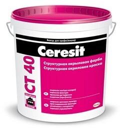 Ceresit CT 40, 15л структурная  краска (водно-дисперсионная акриловая)