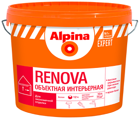Alpina EXPERT Renova, бeлaя, 15 л (водно-дисперсионная акриловая)
