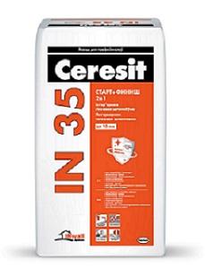 Гипсовая шпатлевка Ceresit IN 35, 15 кг